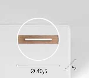 Plafoniera struttura in metallo e base Effetto Legno 40,5X5 CM