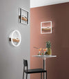 Plafoniera struttura in metallo e base Effetto Legno Bianco cct 40X6,8 CM