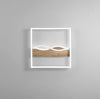 Plafoniera struttura in metallo e base Effetto Legno Bianco cct 40X40X6,3 CM