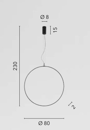 Lampadario a sospensione struttura in metallo diffusore in silicone Bianco 80X230X8 cm