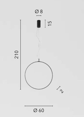 Lampadario a sospensione struttura in metallo diffusore in silicone Bianco 60X210X8 cm