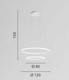 Lampadario a sospensione struttura in metallo, diffusore in silicone 120X80X150 cm