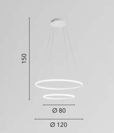 Lampadario a sospensione struttura in metallo, diffusore in silicone 120X80X150 cm