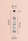 Lampadario Led in metallo con diffusori in vetro fume
