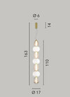Lampadario Oro vetro trasparente diffusore opale Led Integrato