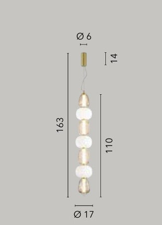 Lampadario Oro vetro trasparente diffusore opale Led Integrato