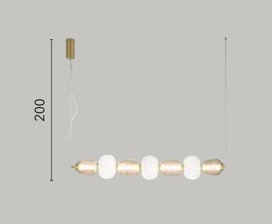 Lampadario Oro vetro trasparente diffusore opale Led Integrato
