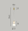 Lampadario Oro vetro trasparente diffusore opale Led Integrato