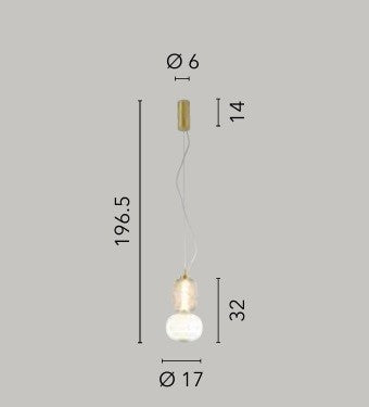 Lampadario Oro vetro trasparente diffusore opale Led Integrato