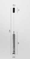 Lampadario Tubolare in Vetro Led GRIGIO 3000K