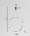 Lampadario a sospensione struttura in metallo diffusore in silicone Bianco 120X270X8 cm