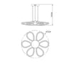 Lampadario a sospensione Struttura in metallo con diffusore in acrilico Led 90W 150X75CM