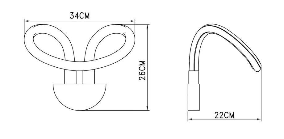 Applique Led Struttura in metallo con diffusore in acrilico 26X34X22CM