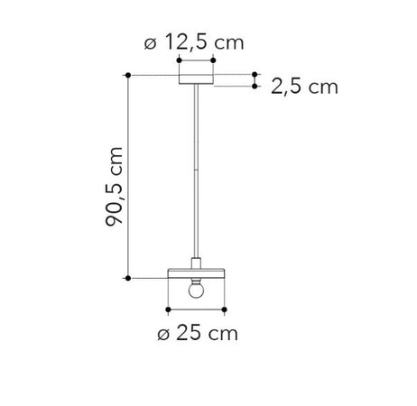 Lampadario a sospensione in metallo Nero/Oro 90,5X25X25CM