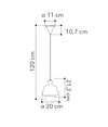 Lampadario a sospensione Nero 120X20X21,2 cm
