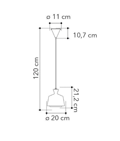 Lampadario a sospensione vetro opaco e cavo Rosso 120X20X21,2 cm.
