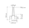 Lampadario a sospensione acrilico e metallo nero 120X66CM