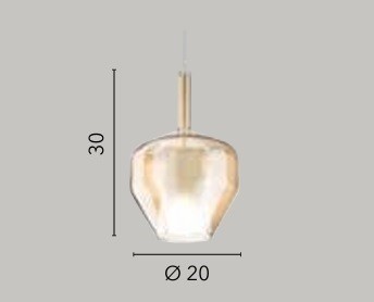 Lampadario a Sospensione Ambra 30X20CM