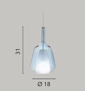 Lampadario a Sospensione Blu 31X18CM