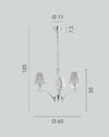 Lampadario a sospensione 3xE14 105X60X50 CM