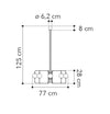 Lampadario a sospensione 8xG9 125X77X28 CM