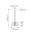 Lampadario a sospensione 5xG9 125X57X28 CM