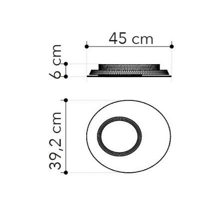 Plafoniera Led in vetro 45X39,2X6 CM