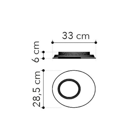 Plafoniera Led in vetro 33X28,5X6 CM