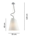 Lampadario a sospensione con cavo in PVC Nero (3XE27) 120X35X40CM