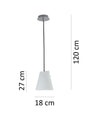 Lampadario a sospensione con cavo in PVC Nero 1XE27 120X18X27CM