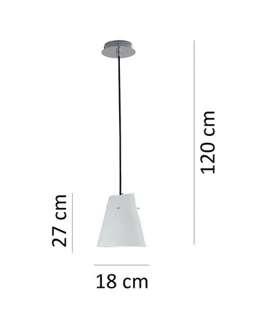 Lampadario a sospensione con cavo in PVC Nero 1XE27 120X18X27CM