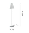 Piantana , disponibile con cavo in PVC Nero 165X31 CM