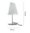 Lampada da tavolo in metallo cromato e cavo Nero 65X31 CM