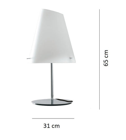 Lampada da tavolo in metallo cromato e cavo rosso 65X31 CM