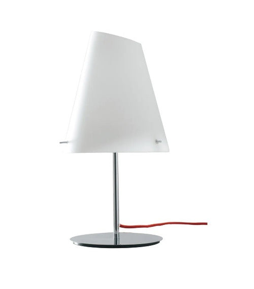Lampada da tavolo in metallo cromato e cavo rosso 44X18 CM
