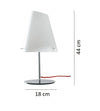 Lampada da tavolo in metallo cromato e cavo rosso 44X18 CM