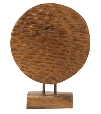 SCULTURA COIN IN TEAK RICICLATO CM 30X15,5X40 (PEZZI UNICI - NON RIP. IN SERIE)