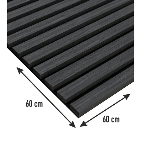 Pannelli Acustici Fonoassorbenti 4pz 60x60cm Decorativi Moderno Rovere Nero 3D