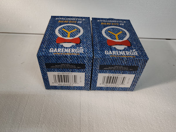 kit 2 pz lampada bulbo globo led filamento vintage g125 4w e27