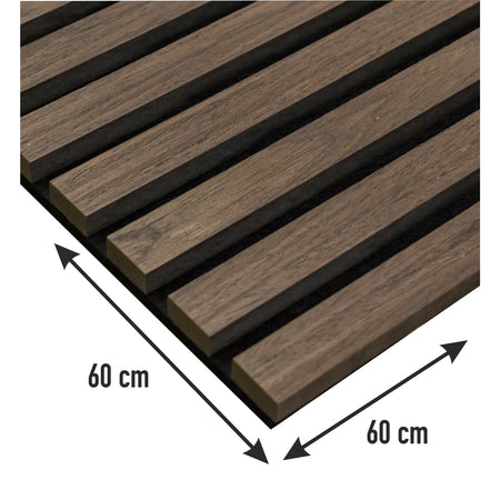 Pannelli Acustici Fonoassorbenti 4pz 60x60cm Decorativi Moderno Noce Naturale 3D