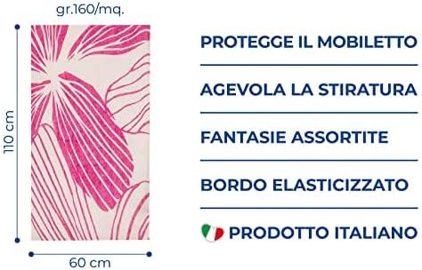 Copri Asse da Stiro per Mobiletto 110x60cm Made in Italy Elasticizzato 2 Strati