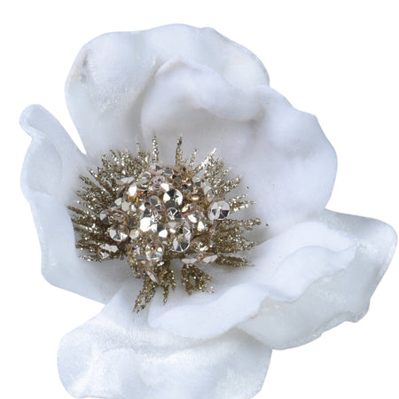 Fiore decorativo in velluto Bianco, decorazione da 56 cm