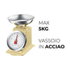 Bilancia da Cucina in metallo Shabby Giallo Max 5 Kg Analogica Vassoio in Acciaio