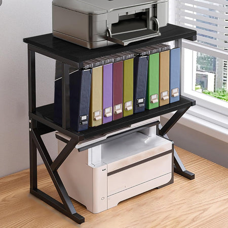 Scaffale Organizer Casa Lavoro Ufficio 3Livelli 54x37x69cm Salvaspazio Nero