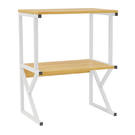 Scaffale Organizer Casa Lavoro Ufficio 3Livelli 54x37x69cm Salvaspazio Legno Bianco