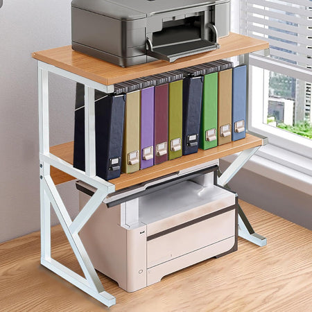 Scaffale Organizer Casa Lavoro Ufficio 3Livelli 54x37x69cm Salvaspazio Legno Bianco