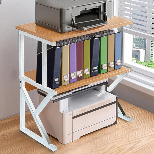 Scaffale Organizer Casa Lavoro Ufficio 3Livelli 54x37x69cm Salvaspazio Legno Bianco