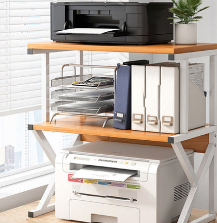 Scaffale Organizer Casa Lavoro Ufficio 3Livelli 54x37x69cm Salvaspazio Legno Bianco