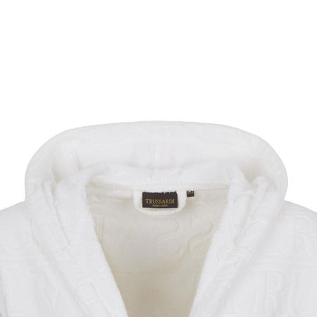 Accappatoio Overlogo ! Trussardi Unisex con Cappuccio in Pura Spugna di cotone -Eleganza e stile