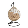 Poltrona a dondolo sospesa Amirantes per giardino e veranda in rattan con cuscino